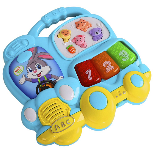 Музыкальная игрушка Пианино детское "Автобус" Smart Baby, развивающее, обучающее, цвет синий, 29 звуков, мелодий, стихов, в/к 21,5x5,2x16,5 см в Джамбо Тойз #3
