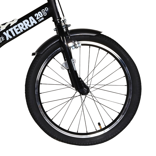 Детский велосипед "City-Ride XTERRA" -рама сталь, кожух цепи 100%, диски алюм. 20, втулки сталь,  покрышки 2,12, страх. колеса, руль сталь. штем сталь, задние ножные тормоза, передний V-brake , звоночек, крылья пластик, отражатели пер/зад на спицах + верхнее правое перо. в Джамбо Тойз #4