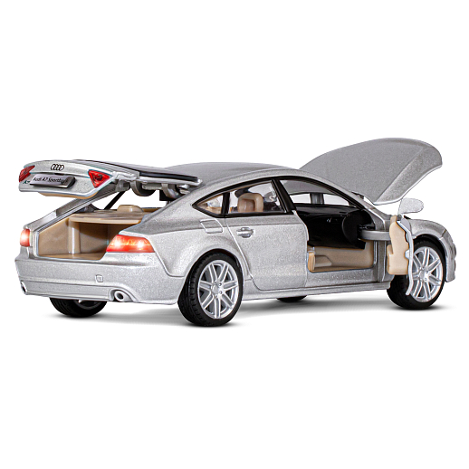 ТМ "Автопанорама" Машинка металлическая 1:32 Audi A7, серебряный, свет, звук, откр. двери, капот и багажник, инерция, в/к 17,5*13,5*9 см в Джамбо Тойз #16