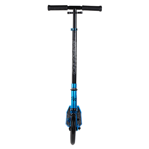 Двухколесный самокат CITY-RIDE 200, ал. 50/50%, t-bar сталь, грипсы 135мм TPR, колеса PU 200/200, 86A, подножка, abec 9, цвет Голубой в Джамбо Тойз #7