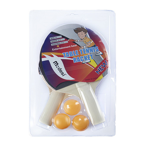 Набор для настольного тенниса, в комплекте 2 ракетки, 3 мяча, на блистере  блистер п/э в Джамбо Тойз #5