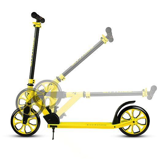 Двухколесный самокат CITYRIDE 200, ал. 50/50%, t-bar сталь, грипсы 135мм TPR, колеса PU 200/200, 86A, подножка, abec 9 в Джамбо Тойз #11
