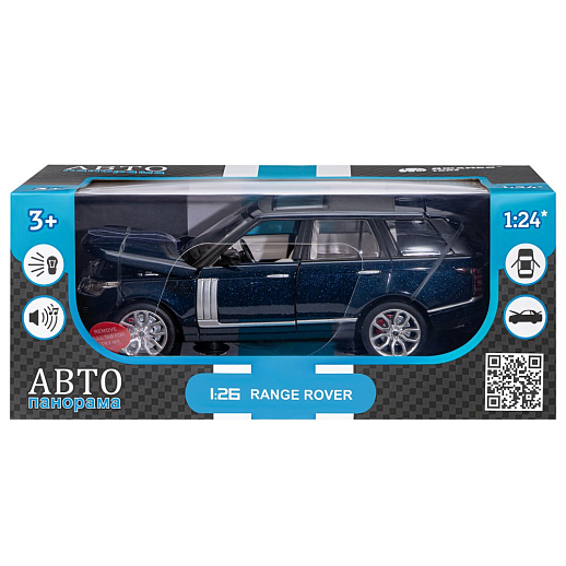 ТМ "Автопанорама" Машинка металлическая 1:26 Range Rover, синий перламутр, откр. двери, капот и багажник, свет, звук, свободный ход колес, в/к 24,5*12,5*10,5 см в Джамбо Тойз #3