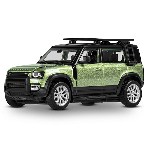 Машинка металлическая 1:43 2020 Land Rover Defender 110, зеленый, тюнинг, откр. двери, свободный ход колес, в/к 23,5*10*4 см в Джамбо Тойз #2