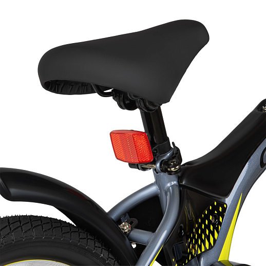 Детский велосипед "Cityride REVO", модель CR-B2-05, рама сталь, кожух цепи 100%, обода алюм. 14", втулки сталь, покрышки 2,125, страх. колеса, руль сталь. вынос сталь, задние ножные тормоза, передний клещевой, крылья пластик, отражатели пер/зад и на спицах, цвет серый - желтый в Джамбо Тойз #7