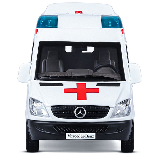 ТМ "Автопанорама" Машинка металлическая 1:32 Mercedes Sprinter "Скорая помощь", белый, откр. передние, боковая и задние двери, свет, звук, инерция, в/к 17,5*13,5*9 см в Джамбо Тойз #11