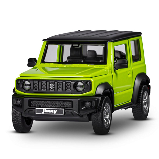 Машинка металлическая 1:32 Suzuki Jimny 2018, зеленый, тюнинг, откр. двери, свободный ход колес, в/к 23,5*10*4 см в Джамбо Тойз #5