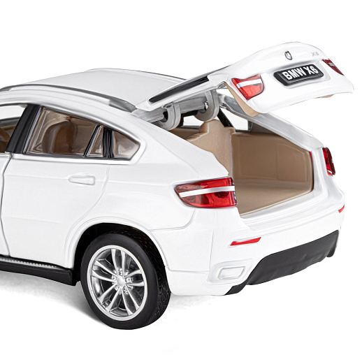 ТМ "Автопанорама" Машинка металлическая 1:32 BMW X6, белый, свет, звук, откр. двери, капот и багажник, инерция, в/к 17,5*13,5*9 см в Джамбо Тойз #14