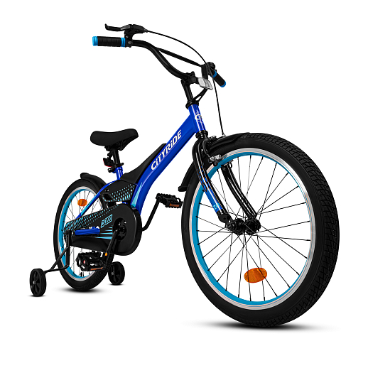Детский велосипед "Cityride REVO" -рама сталь, кожух цепи 100%, диски алюм. 20, втулки сталь, покрышки 2,125, страх. колеса, руль сталь. штем сталь, задние ножные тормоза, передний V-brake , звоночек, крылья пластик, отражатели пер/зад на спицах. в Джамбо Тойз #4