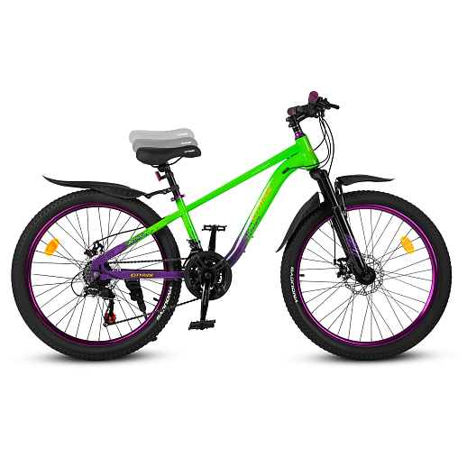 Велосипед CITYRIDE, модель CR-B2-SH07, колеса 24", рама сталь, переключение скоростей, двойные алюминиевые обода, аморт вилка, дисковые мех. тормоза, цвет белый-розовый в Джамбо Тойз #12