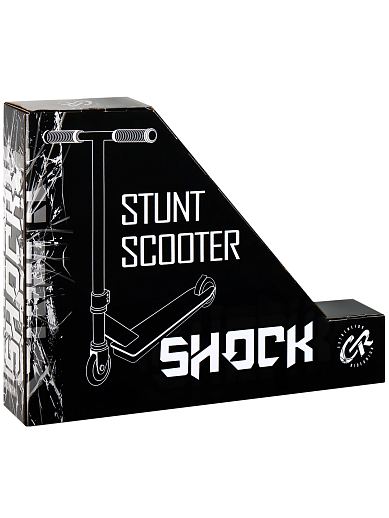 Трюковый самокат CITYRIDE SHOCK. Стальной руль, алюминиевая дека 50*10 см, алюминиевый хомут 2 болта, компрессия HIC. Колеса PU 100 мм, подшипник Abec-9, черный в Джамбо Тойз #3