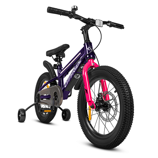 Двухколесный велосипед CITYRIDE, модель CR-B2-10, колеса 16 дюймов, рама сталь, дисковые механические тормоза, свет в раме, балансирные колеса, BT, цвет фиолетовый в Джамбо Тойз #5