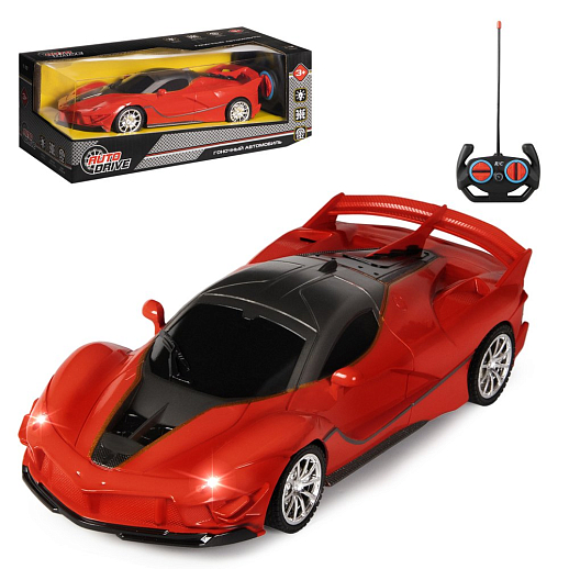 Машинка на радиоуправлении AUTODRIVE, 1:18, 4 канала,свет, красный,  в/к 27*13*10 см, , в Джамбо Тойз