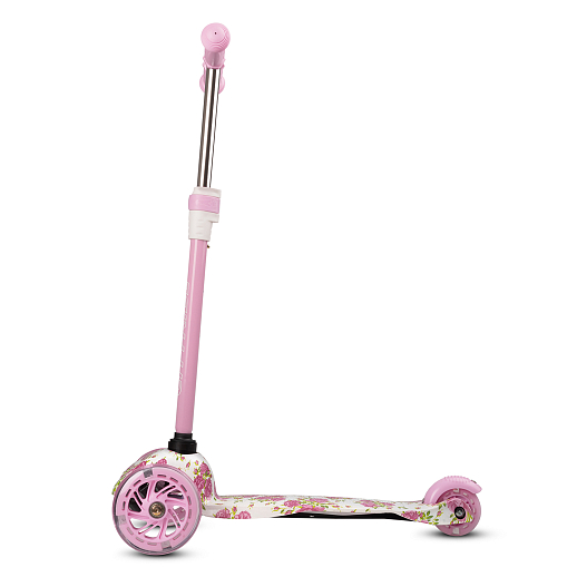 Самокат трехколесный CITY-RIDE (пакет). Руль телеск.: алюминий с резин.рукояткой. Дека: PP+нейлон гидрографика, размеры 51*11 см. Колеса: 120/76 PU со светом. Подшипник: Аbec-5. Максимальная нагрузка: 35кг. Возраст: от 3 лет. в Джамбо Тойз #6