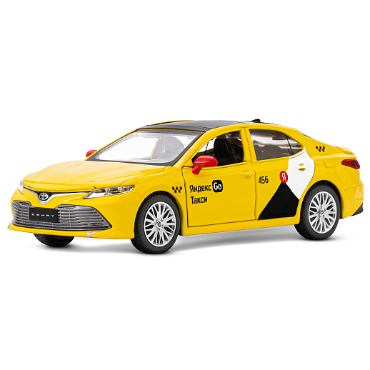 Яндекс Go машинка металлическая, 1:34 Toyota Camry, цвет желтый, инерция, свет, откр. двери, в/к 17,5*13,5*9 см в Джамбо Тойз #2