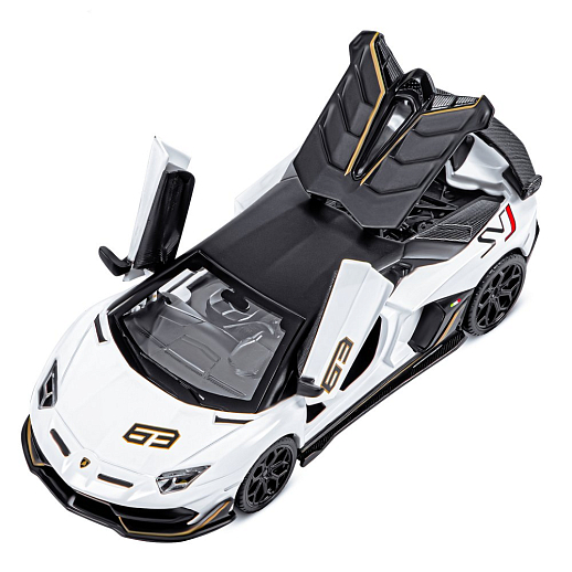 ТМ "Автопанорама" Машинка металлическая, 1:32 Lamborghini SVJ, белый, откр. двери и багажник, свет, звук, инерция,  в/к 17,5*12,5*6,5 см в Джамбо Тойз #13