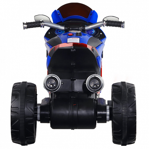 Электромотоцикл детский трехколесный на аккумуляторе с функцией водяного пара, USB, MP3, колеса пластик, свет LED. Цвет синий в Джамбо Тойз #5