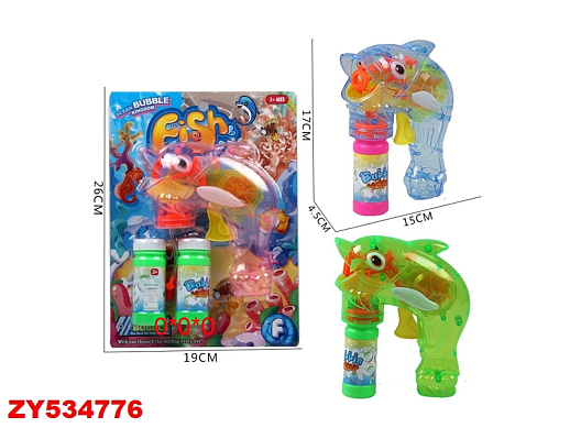 Мыльные пузыри "Дельфин", на бат.(в компл.), в ассорт.,  блистер 26*19 см в Джамбо Тойз