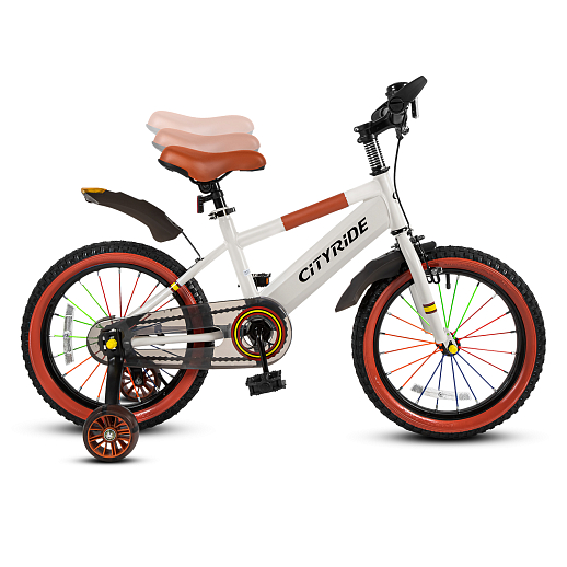 Велосипед двухколёсный CITYRIDE, модель CR-B2-07F52, колеса 16", рама сталь, колеса сталь, балансирные колеса со светом, маячок в заднем крыле, цвет белый в Джамбо Тойз #5