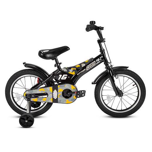 Детский велосипед "Cityride REVO" -рама сталь, кожух цепи 100%, диски алюм. 16, втулки сталь, покрышки 2,125, страх. колеса, руль сталь. штем сталь, задние ножные тормоза, передний V-brake , звоночек, крылья пластик, отражатели пер/зад на спицах. в Джамбо Тойз #3