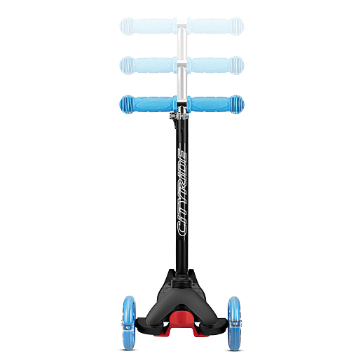 Самокат трехколесный CityRide xd4, пакет, Дека: PP+нейлон, колеса PVC 110/76 свет, руль металл телеск., цвет черный/голубой в Джамбо Тойз #2