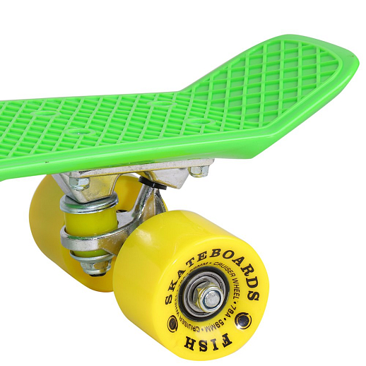 Скейтборд Fish зеленый, размер 22"х6", колеса: 60х45мм  78А, PU, ABEC-7 в/п в Джамбо Тойз #5