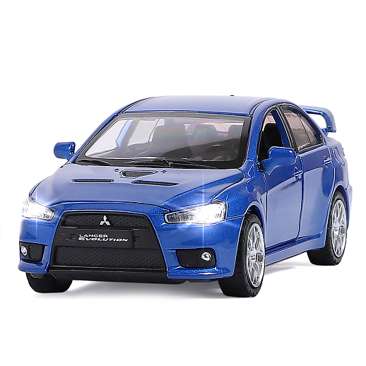 ТМ "Автопанорама" Машинка металлическая 1:32 Mitsubishi Lancer Evolution, синий, откр. двери, капот и багажник, свет, звук, инерция, в/к 17,5*12,5*6,5 см в Джамбо Тойз #3
