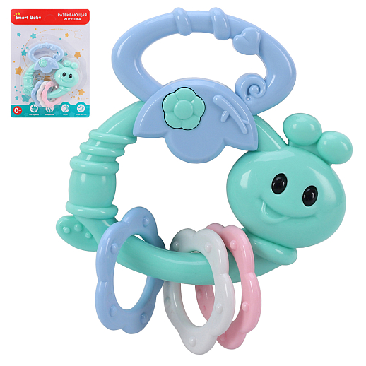 ТМ "Smart Baby" Набор  развивающих погремушек №3  3 шт ( Гантелька,  Улитка, Бегемот) в Джамбо Тойз