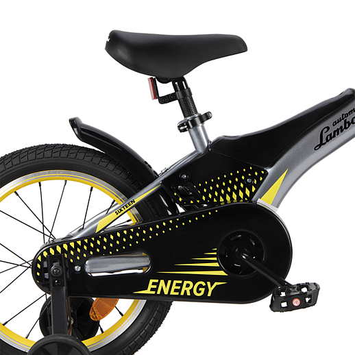 Детский велосипед Automobili Lamborghini Energy , рама сталь , диск 16 алюминий , втулки сталь, крылья пластик, страх.колеса, цвет Серый в Джамбо Тойз #3