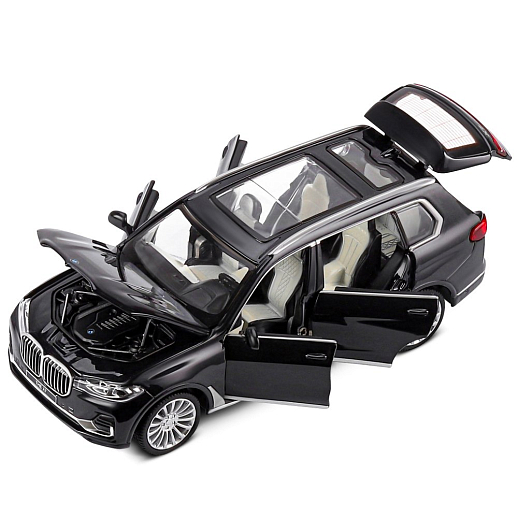 ТМ "Автопанорама" Машинка металлическая 1:32 BMW X7, черный, свет, звук, откр. четыре двери, капот и багажник, инерция, в/к 19*9*7 см в Джамбо Тойз #7