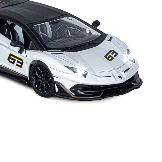 ТМ "Автопанорама" Машинка металлическая, 1:24, Lamborghini SVJ, белый, открываются двери, свободный ход колес, световые и звуковые эффекты, в/к 24,5х12,5х10,5 см в Джамбо Тойз #19