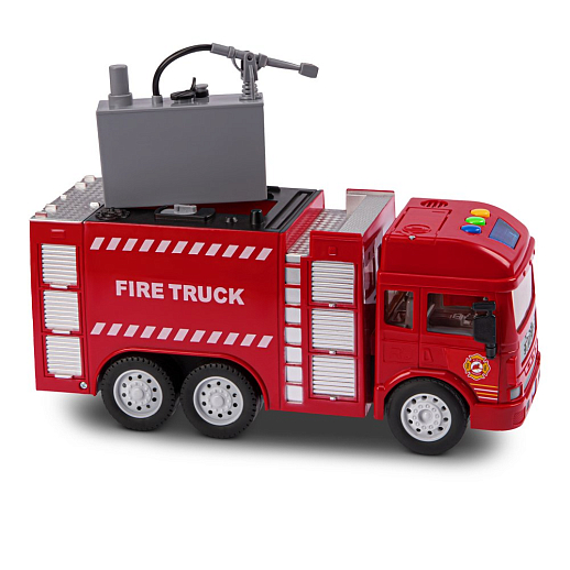 Фрикционная машина "Пожарная" на бат.,со светом и звуком, стреляет водой, красный, в/к 35,5х12,5х19,5 см в Джамбо Тойз #7