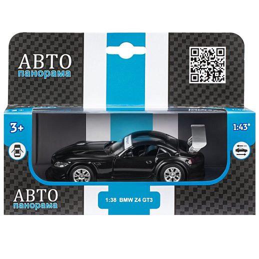 ТМ "Автопанорама" Машинка металлическая 1:38  BMW Z4 GT3, черный, откр. двери, инерция, в/к 17,5*12,5*6,5 см в Джамбо Тойз #3