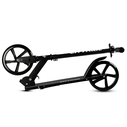 2хкол. самокат CITYRIDE 200, сталь 100%, грипсы 135мм TPR, колеса PU 200/200 мм, черный в Джамбо Тойз #4