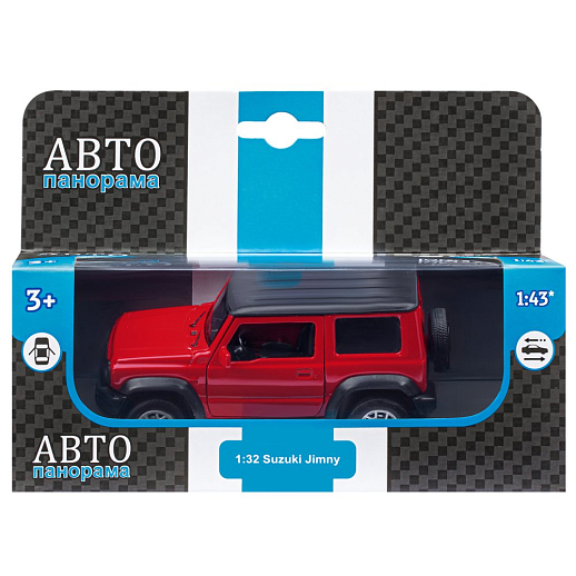 ТМ "Автопанорама" Машинка металлическая 1:32 Suzuki Jimny, красная, в/к в Джамбо Тойз #5