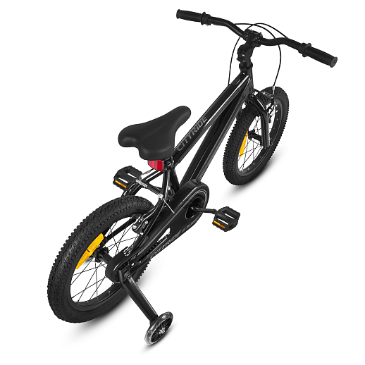 Велосипед двухколесный CITYRIDE, модель CR-B2-10FU, рама сталь, колеса алюминий 16", v-brake тормоза, встроенная в раму подсветка, балансирные колёса, цвет чёрный в Джамбо Тойз #9