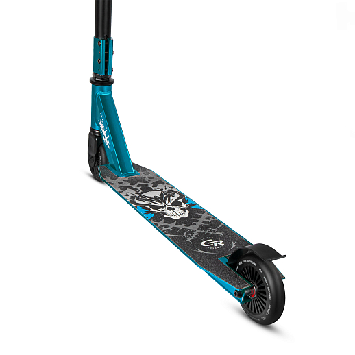 Трюковый самокат CITYRIDE TEMPO, в/к, T-bar сталь 50*57см, дека алюм.50*11см, колеса PU 86A 100мм, пласт. диск, вилка сталь., цвет голубой. в Джамбо Тойз #2