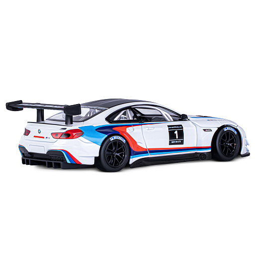 ТМ "Автопанорама" Машинка металлическая, 1:24, BMW M6 GT3, белый,  откр. двери и капот, свет, звук, свободный ход колес, в/к 24,5 х 12,5 х 10,5 см в Джамбо Тойз #9