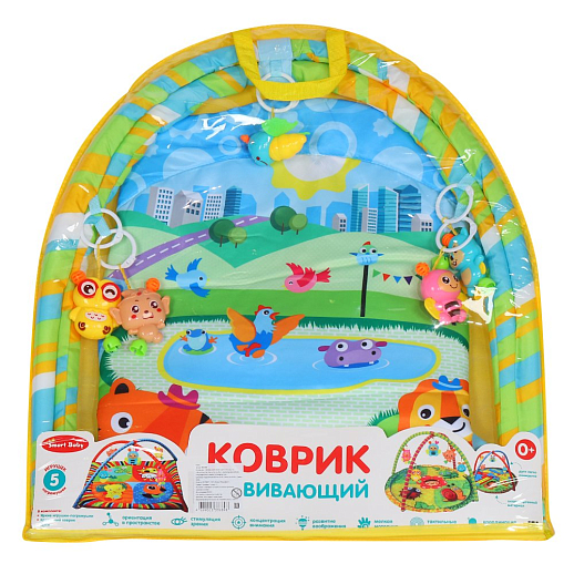 ТМ "Smart Baby"  Детский развивающий коврик с игрушками-погремушками, диаметр коврика 86 см, в/п  61х58,5х4 см в Джамбо Тойз #2