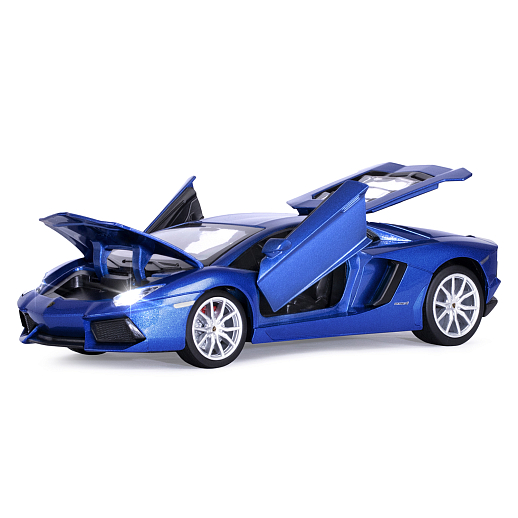 ТМ "Автопанорама" Машинка металлическая, 1:24 Lamborghini Aventador Coupe, синий, откр. двери и капот, свет, звук, свободный ход колес, в/к 24,5*12,5*10,5 см в Джамбо Тойз #6