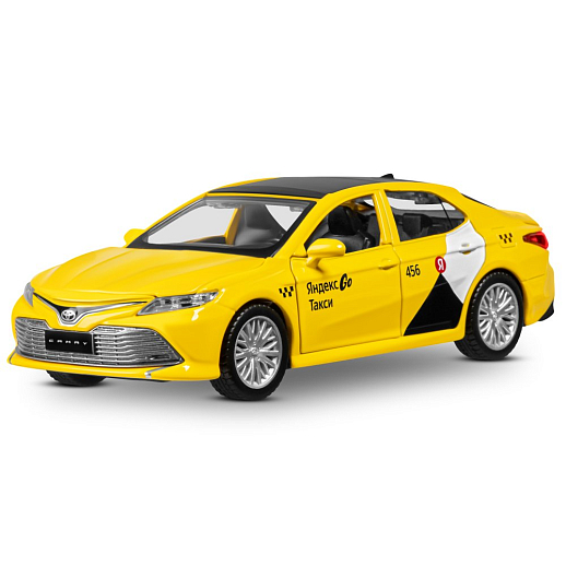 Яндекс Go машинка металлическая, 1:34 Toyota Camry, цвет желтый, инерция, свет, откр. двери, в/к 17,5*13,5*9 см в Джамбо Тойз #3