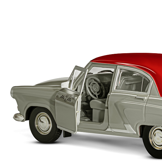 Машинка металлическая Автопанорама, инерционная, коллекционная модель Волга ГАЗ-21 "Такси", свет, звук, открываются двери, капот, багажник, серый, в/к 26*12*11 в Джамбо Тойз #13