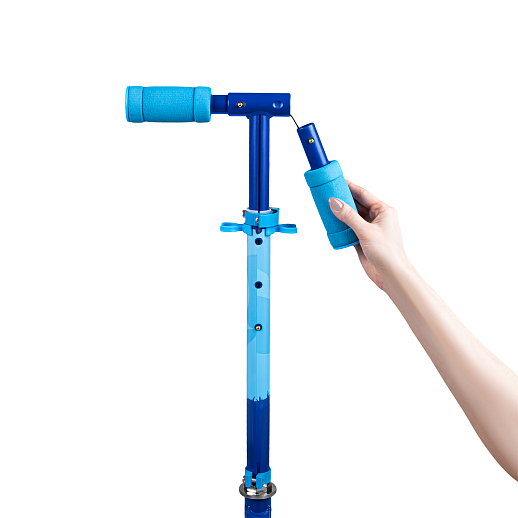 Двухкол. самокат CITYRIDE, ал. 50/50% , t-bar алюм, дека сталь, грипсы 95мм TPR, колеса PVC 120/120 мм, синий с принтом в Джамбо Тойз #9
