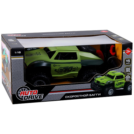 AUTODRIVE Р/У Скоростной внедорожник,М1:16,2.4GHz,4 канала,цвет хаки,аккум.в компл., в/к 30*17*14,2 см в Джамбо Тойз #2