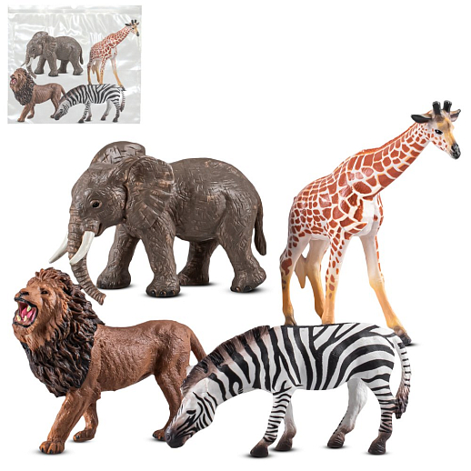 ТМ "КОМПАНИЯ ДРУЗЕЙ", серия "Животные планеты Земля", набор животных "Животные Африки", 4 шт, в/п в Джамбо Тойз