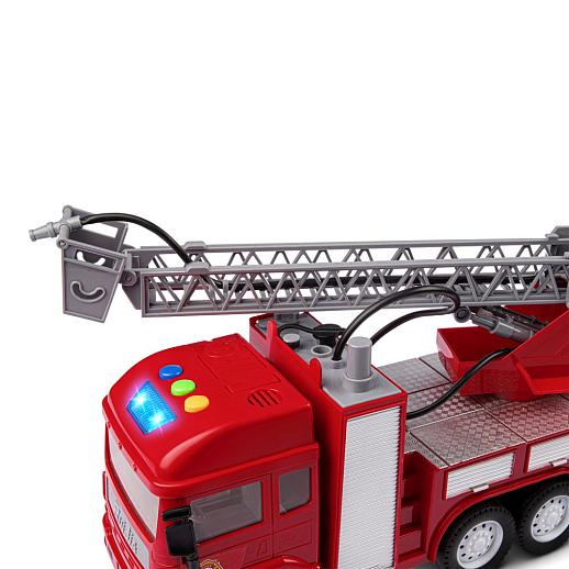 Фрикционная машина "Пожарная" на бат.,со светом и звуком, стреляет водой, красный, в/к 35,5х12,5х19,5 см в Джамбо Тойз #24