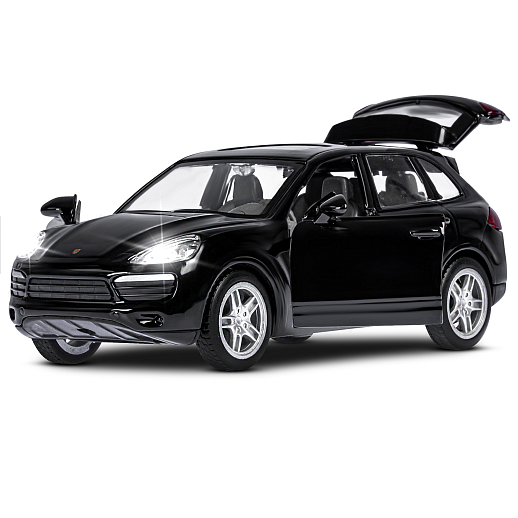 ТМ "Автопанорама" Машинка металлическая 1:32 Porsche Cayenne S, черный, свет, звук, откр. двери и багажник, инерция, в/к 17,5*13,5*9 см в Джамбо Тойз #7