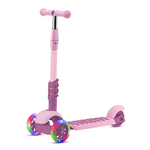 Трехколесный самокат-беговел CITYRIDE 3в1. в/к. Колеса PU 120/95, передние LED свет. Ручка - сталь, корзина, дека сиденье PP материал. Ручка управления. C корзиной в светлый розовый цвет. в Джамбо Тойз #8