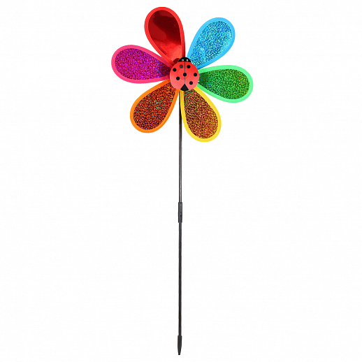 Ветерок,палочка52cм+ цветочка28cм,серединка цветка,микс насекомых,пластик плотн,блест, в наборе 12шт в Джамбо Тойз #6
