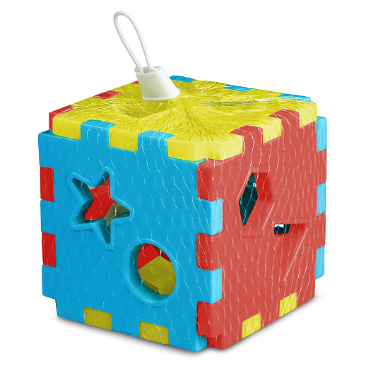 ТМ "Компания Друзей" Сортер КУБ, в сетке  желто-сине-красный, в сетке 10,5х10,5х10,5 см в Джамбо Тойз #4
